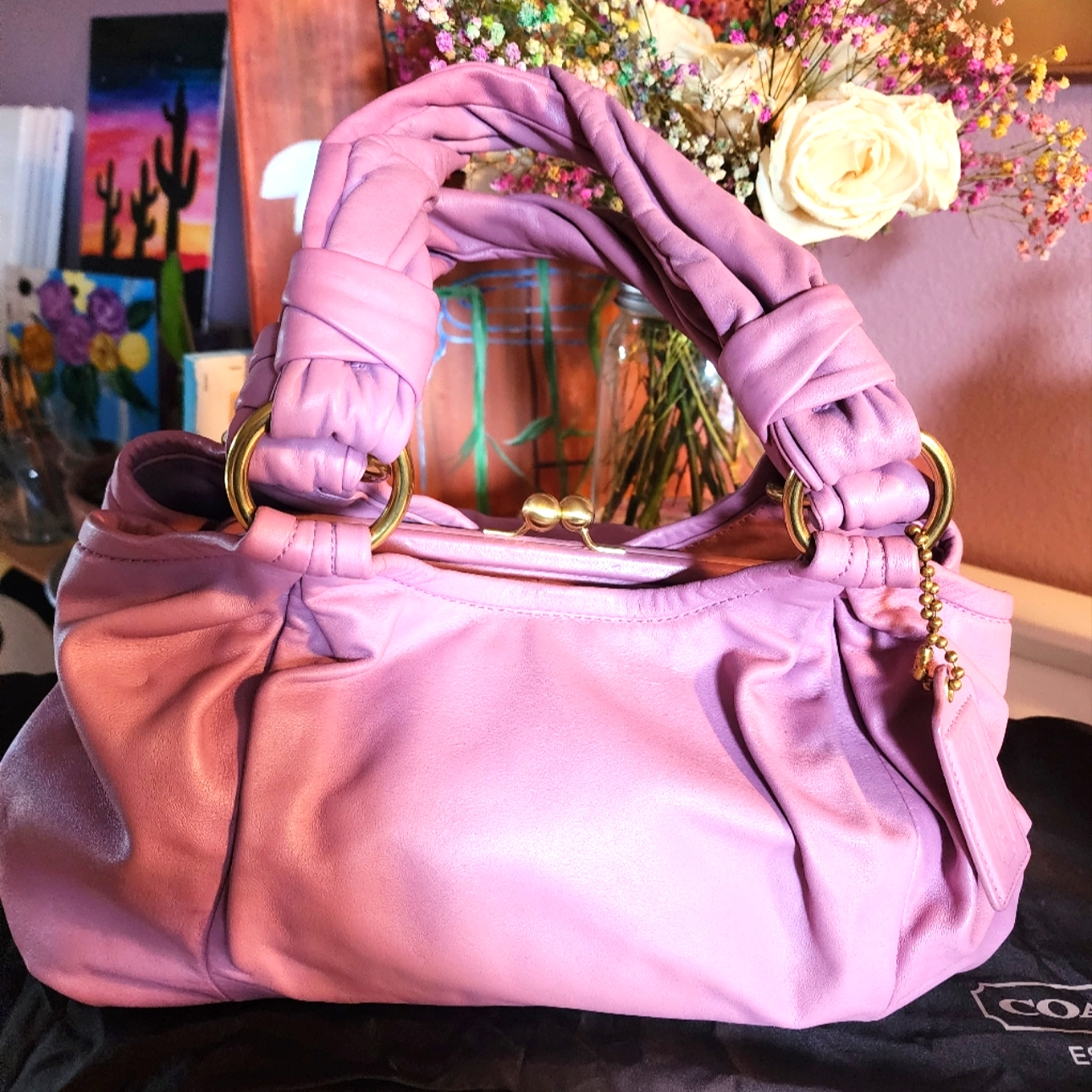 Authentic Coach Satchel Bag In Lavender